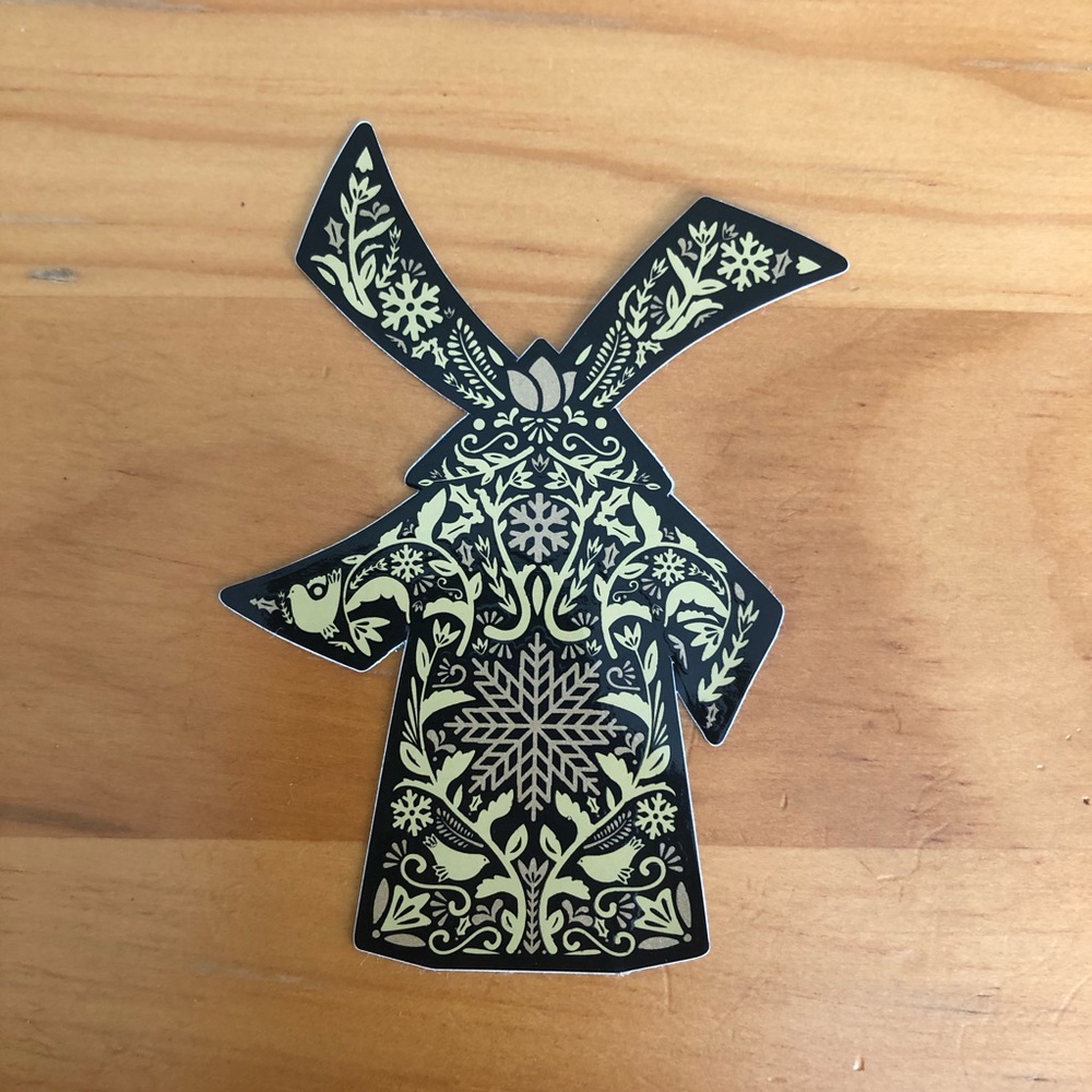 Dutch Bros Snowflake Windmill Sticker